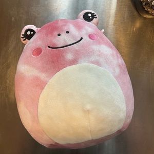 Kellytoys 8 inch squishmellow, tie-dyed, pink, fanina frog